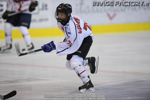 2016-10-15 Bolzano-Hockey Milano Rossoblu U16 1167 Matteo Colombo